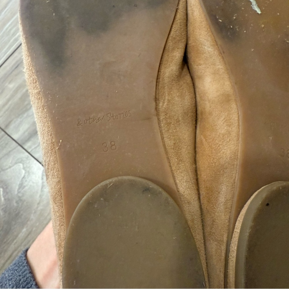 & Other Stories suede pointed ballerina flats size 38 - Picture 6 of 7